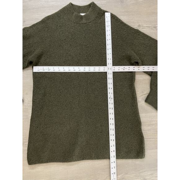 H&M Oversized Long Green Mock-neck Knit Sweater Women’s Size S NWT - Picture 2 of 6